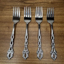 Oneida Chandelier Set of 4 Salad Forks Community Stainless Flatware 6 7/8"