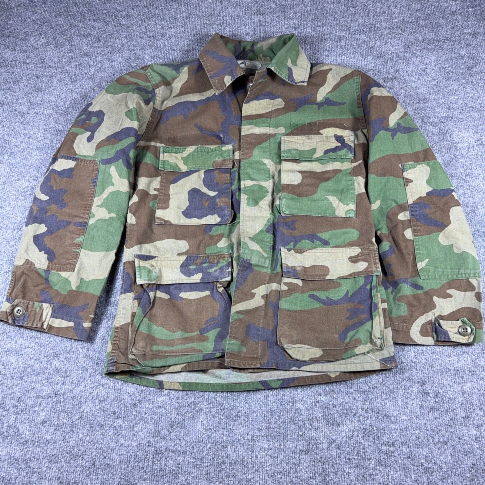 Military Issued Woodland Camo Combat Jacket Mens Utility Field Coat Green Brown