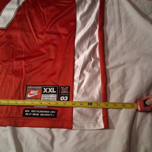 Maglia retrò Ben Roethlisberger Miami RedHawks XXL cucita Steelers Nike '03 vintage - Foto 9 di 12