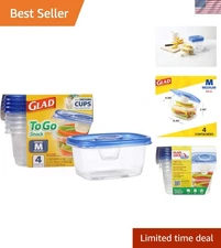 Airtight Meal Prep Snack Containers - 24 Oz, 4 Count for Fresh Food Storage