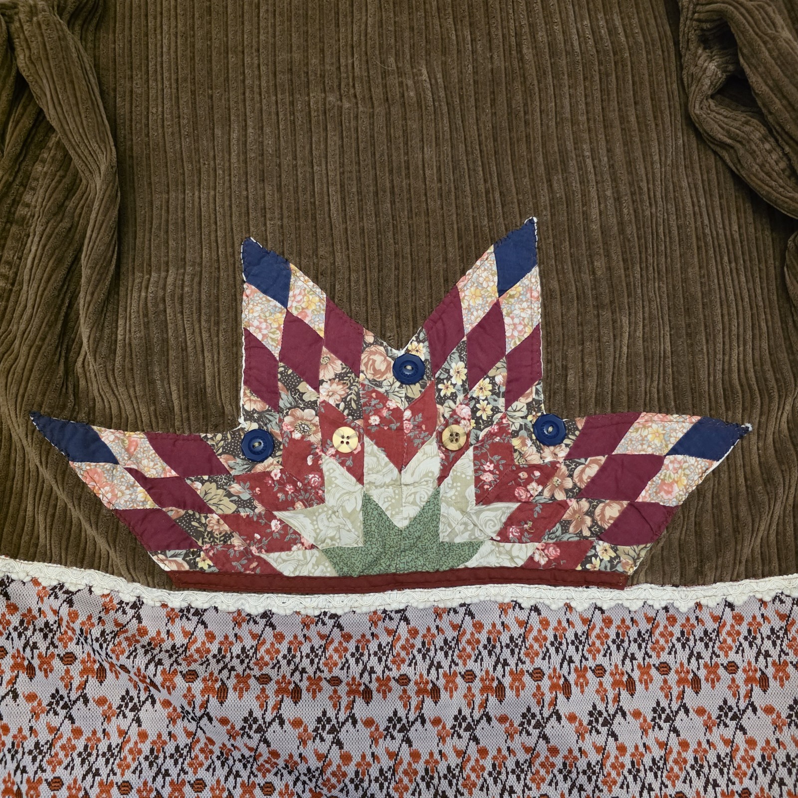 UNIQUE Upcycled Patchwork Corduroy Shacket Hand-S… - image 5