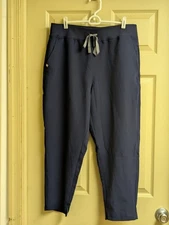 FIGS Womens Scrub Pants XL/P Petite Navy Blue Pockets Drawstring Straight Leg