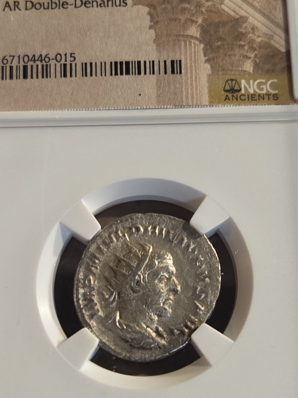 Philip The 1st A.D.244 SILVER AR.DOUBLE DENARIUS..Choice Fine. NGC.