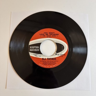 B.J. Thomas:  It's Only Love / You Don't Love Me Anymore 45rpm VG+ (Drill hole)