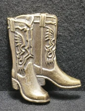 WG13151 *NOS* AMAZING VINTAGE 1970s CUT-OUT **COWBOY BOOTS** WESTERN BELT BUCKLE