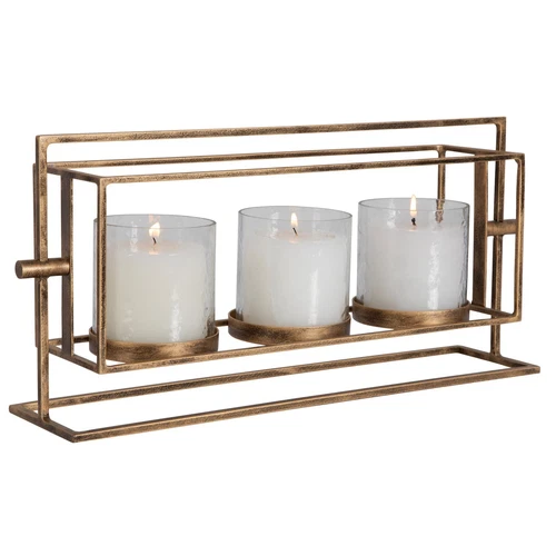 Uttermost Wenman Gold Triple Candleholder - Picture 3 of 4