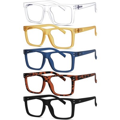 Eyekepper 5-pack Oversized Reading Glasses Square Large Frame Readers for Men...