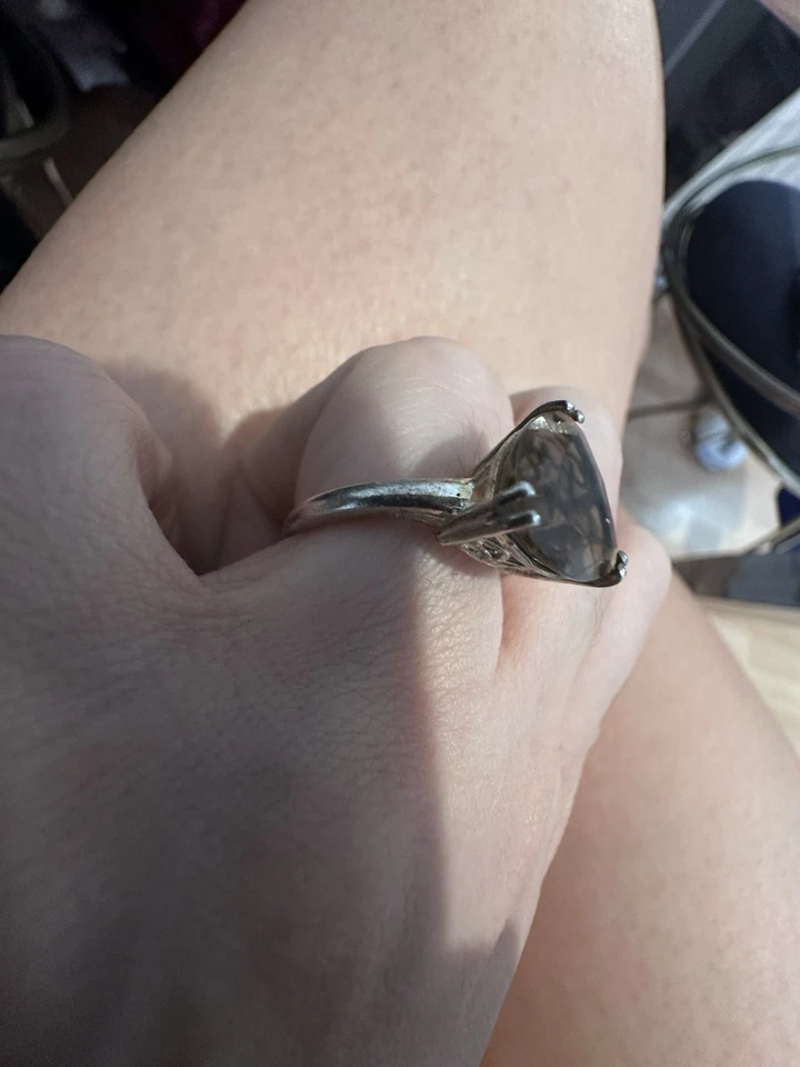 Unique Antique Smokey Quartz Ring Sterling Silver Market Unisex  - Image 4 of 4