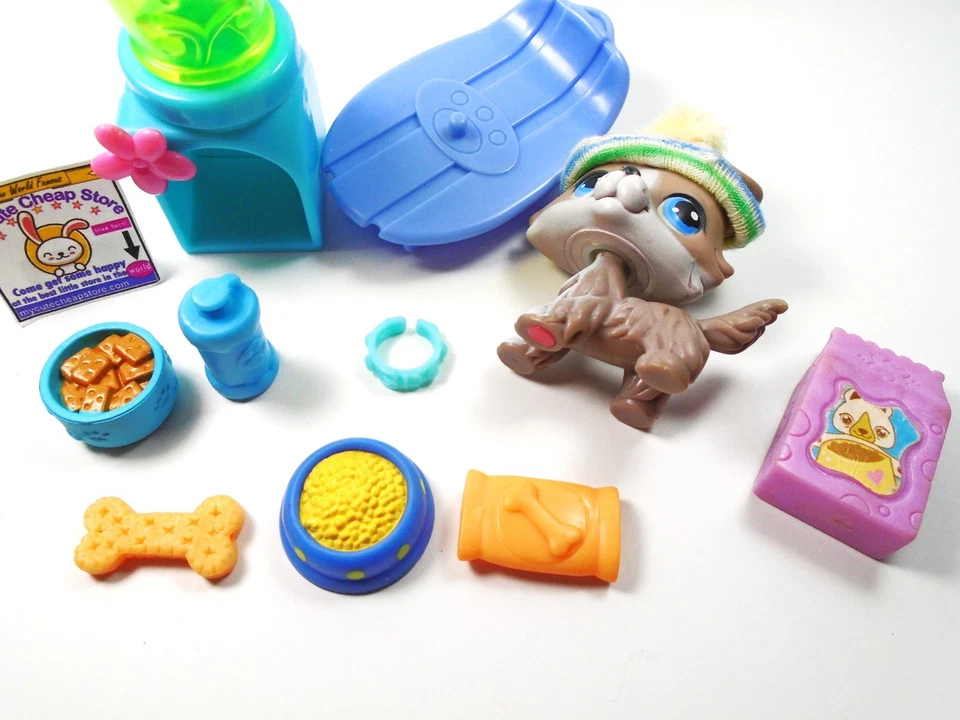 Auténtico Collie Gris Littlest Pet Shop #67 con Accesorios Foto 4 de 4