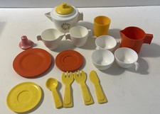Vintage Fisher Price Mixed Lot - Tea Set Other Play Kitchen Toys - 1982 Ed