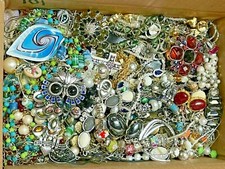 GIANT Jewelry Lot 10 Pounds Vintage Now Junk Arts Crafts Harvest Wear Resell DIY