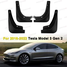 For Tesla Model 3 Gen 2 Mud Flaps Splash Guards, ABS, 4-Piece Set, 2016-2022
