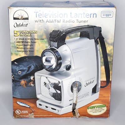 Portable Outdoor Television AM/FM Radio Lantern Spotlight Camping ...