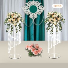 10 Clear Acrylic Round Stand Flower Column Wedding Home Decoration Flower Stand