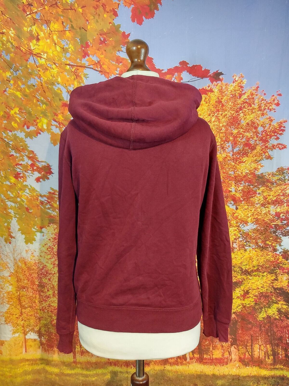 Converse All Star red purple draw strings full zip Hoodie. UK women's size XS thumbnail 2