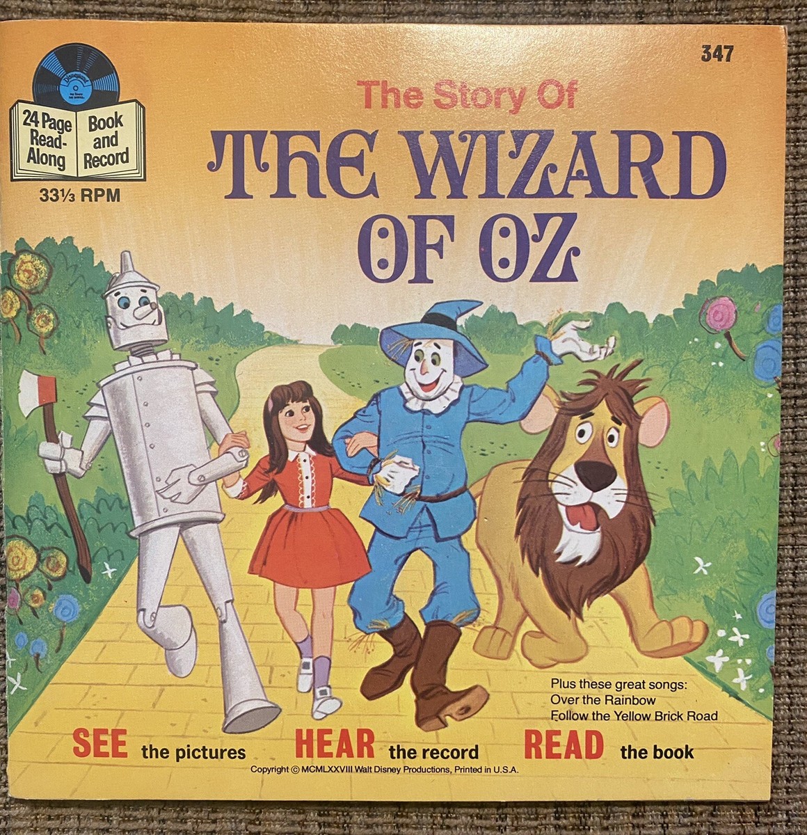 Vintage 1978 Walt Disney The Wizard Of Oz Book & Record #347 | eBay Vintage 1978 Walt Disney The Wizard Of Oz Book & Record #347 | eBay