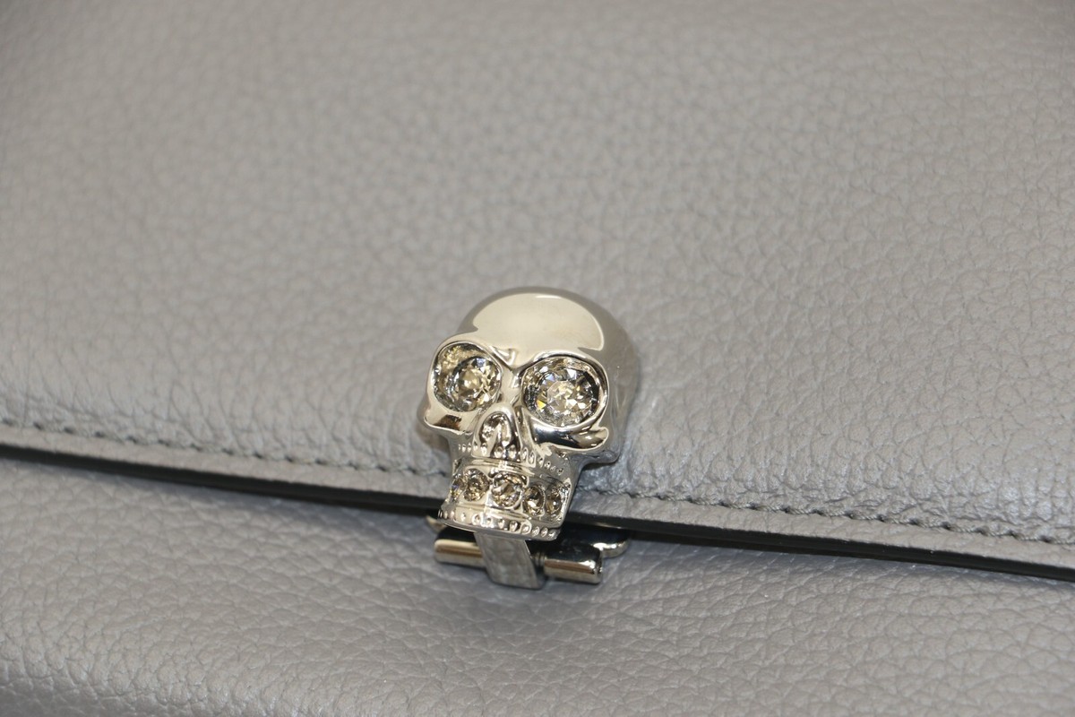 Alexander Mcqueen Skull Leather Long Wallet - Gray | eBay