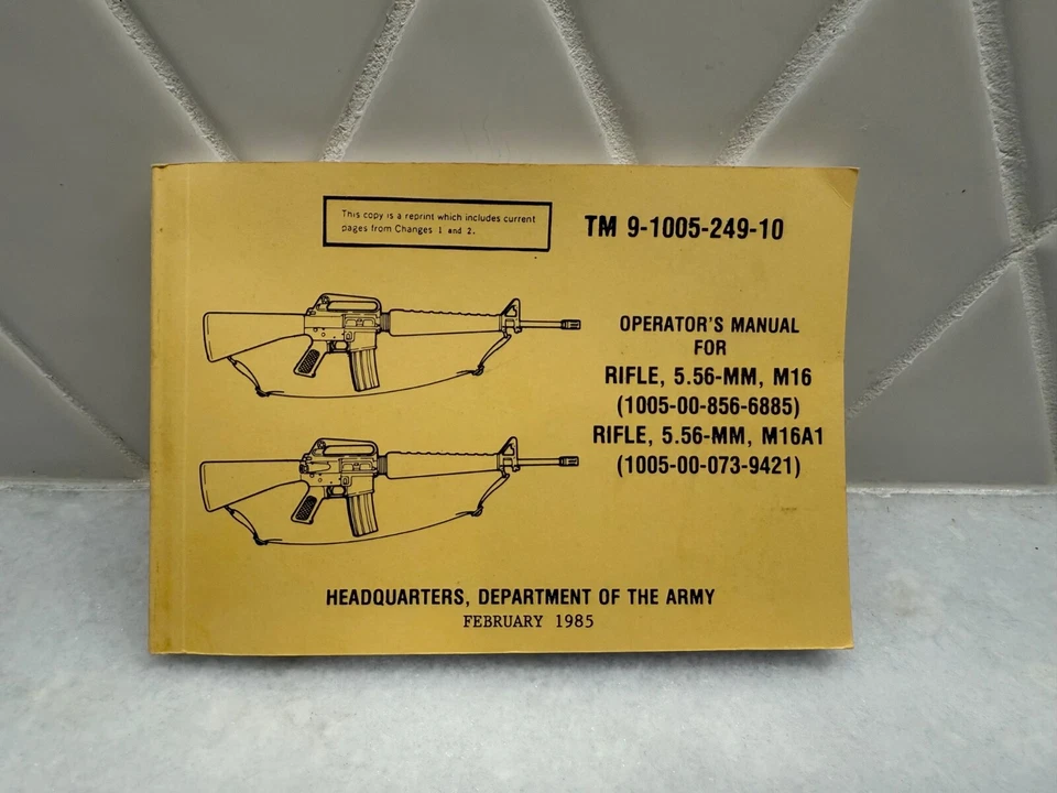M16A1 Rifles 1985 Army TM 9-1005-249-10 Operator's . New - Image 2 of 2