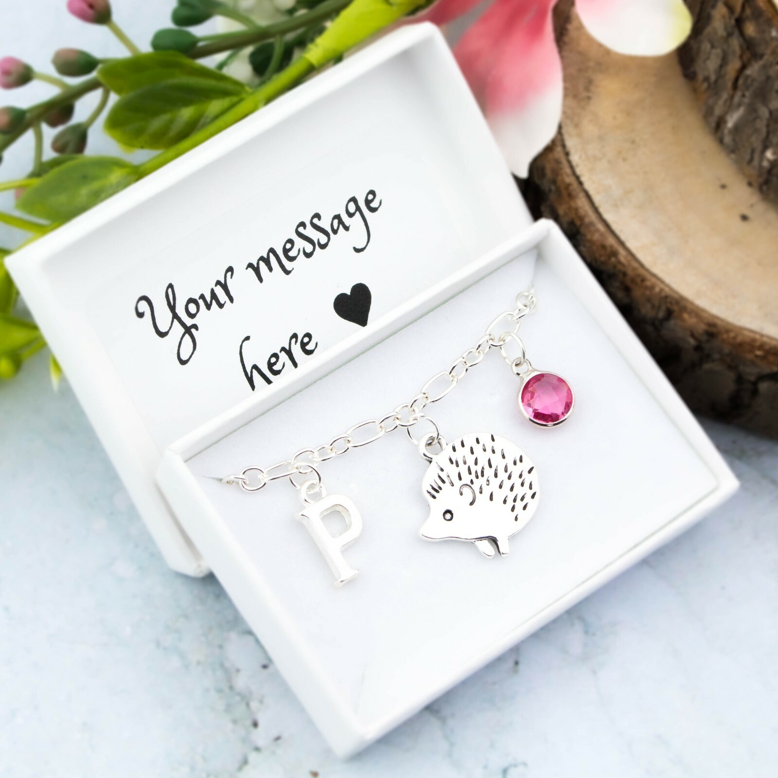 Hedgehog Charm Bracelet, Personalised Gift, Nature Lover Gifts, Cute Animal Gift