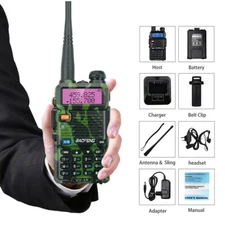 UV-5R Portable Two-way Radio VHF UHF Dual-Band Ham  Walkie Talkie Long Range