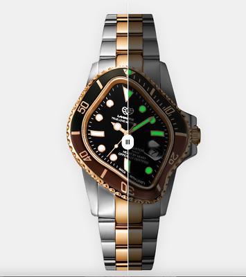 LAARVEE WATCH PEA001-SRGBLKBRN (LIMITED) SLIVER & ROSE GOLD