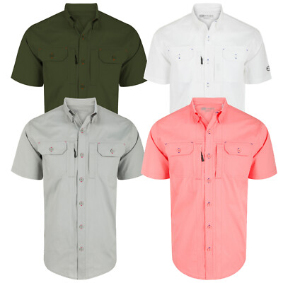 Drake Waterfowl Men's Cotton Poplin Wingshooter Trey Solid Short Sleeve Shirt