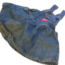 VTG Oshkosh B  Gosh VBak Denim Acid Washed Overall Jumper Dress 12 Months USA