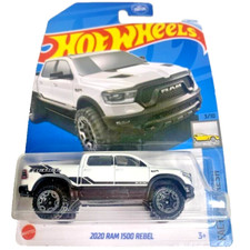 HOT WHEELS 2024 2020 RAM 1500 REBEL WHITE 24/250 HTC52 MINOR CARD HOOK DAMAGE