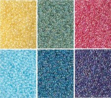 6 Colors Miyuki Round Seed Beads Size 11/0 Color Lined Crystal AB Colors 11-CMD8