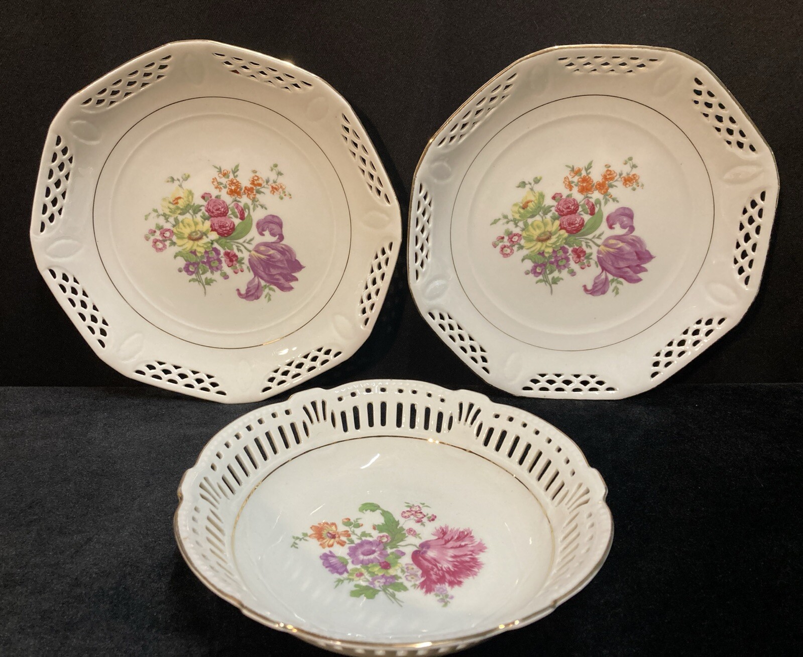 Schwarzenhammer Bavaria Floral 8.25” Salad Plate and 7” Soup Bowl Set