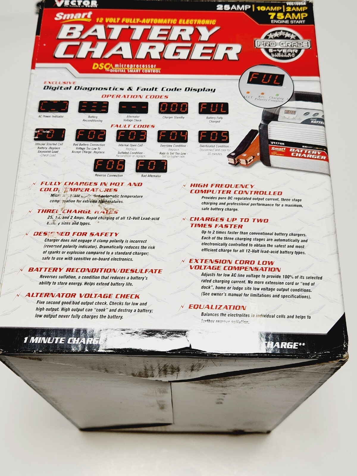 Vector Auto Battery Charger 25amp | V3C1095A | Genuine OEM Warranty