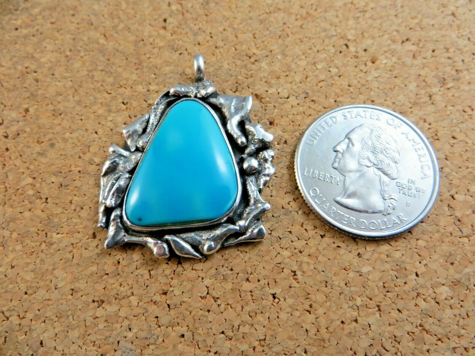 Blue Turquoise Polished Triangular Cabochon 925 S… - image 3