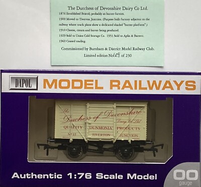Dapol 00 Burnham & District MRC 10T Vent Van Duchess of Devonshire #15 L/E Mint
