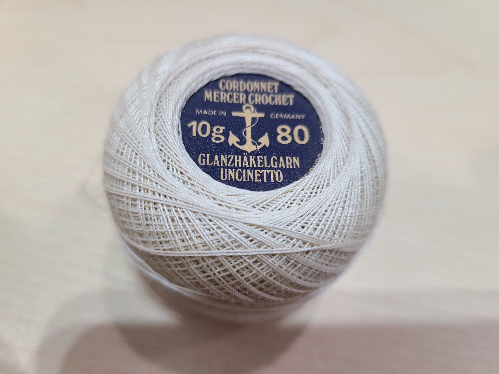 Vtg Lot 7 Balls Anchor Crochet Cotton Beige 387 Sz 20(4), 30, 40, 80