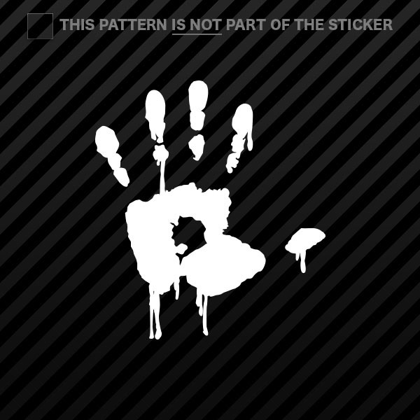 (2x) Bloody Handprint Zombie Sticker Self Vinyl zombies apocalypse