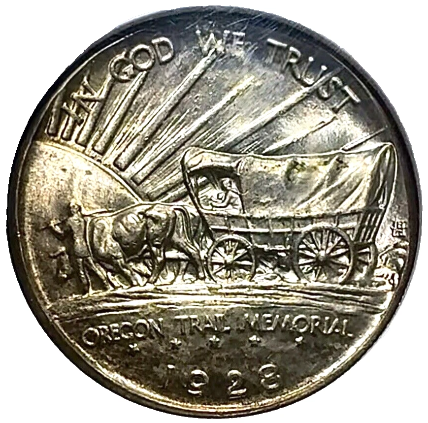 1928 50c Oregon Trail Old Commemorative NGC MS-66+CAC - Image 3 of 4
