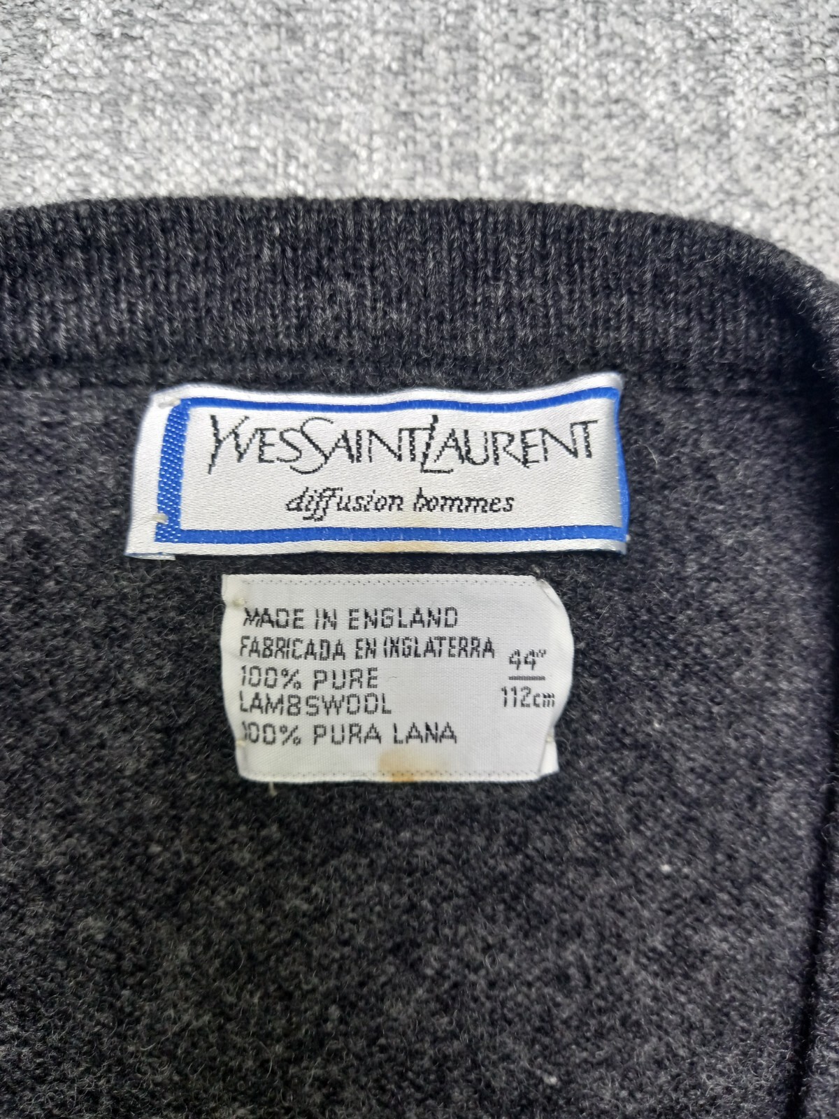 Maglione Vintage Yves Saint Laurent Maglione V NecK Pullover Lana Vergine Taglia M L