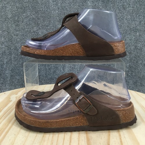 Sandalias Betula By Birkenstock para mujer 36 tanga cuero marrón puntera informales planas - Imagen 2 de 15