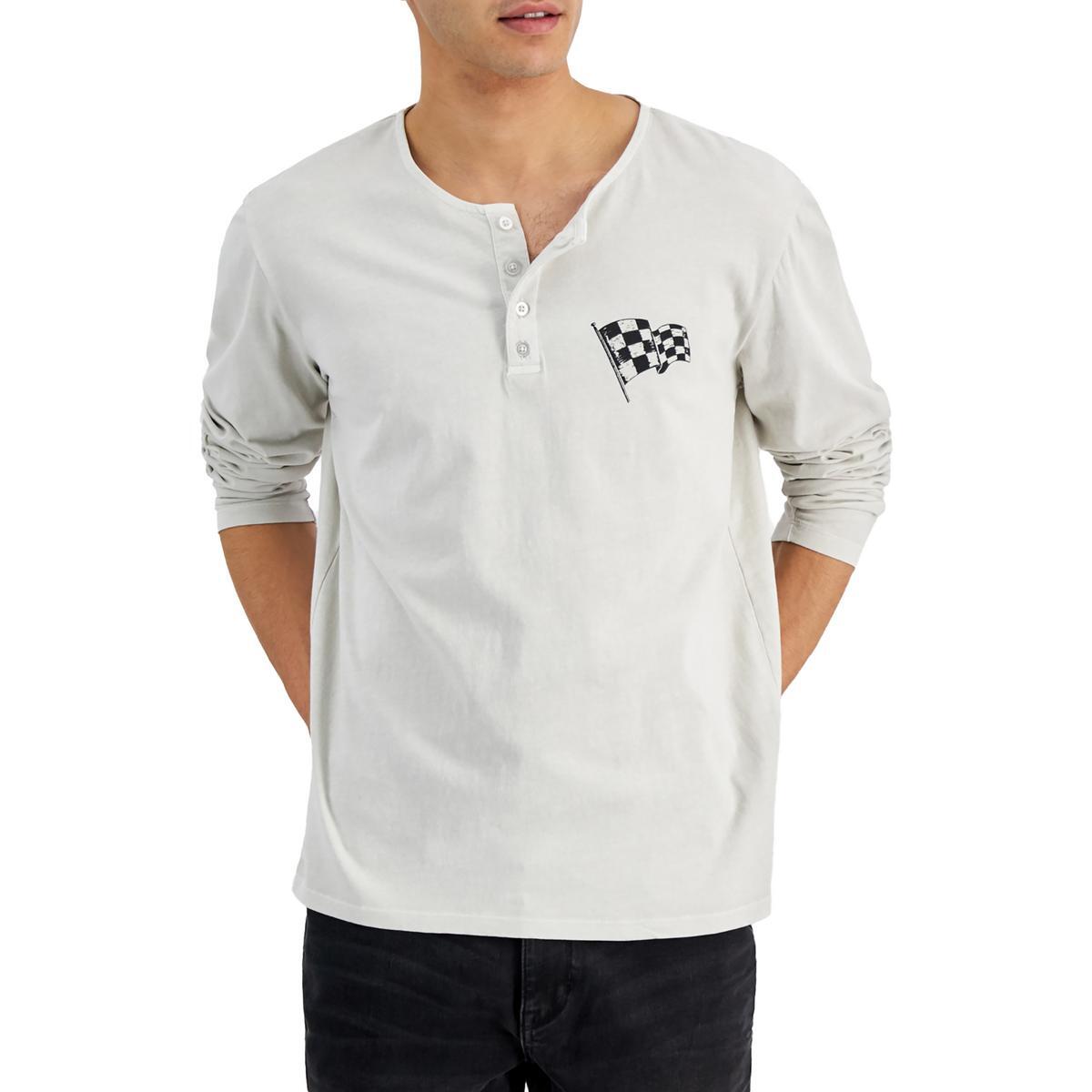 Мужская серая рубашка Heroes Motors с круглым вырезом и графическим принтом Henley Shirt XXL BHFO 8152 2790₽