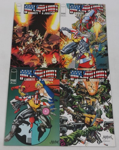 Superpatriot: Liberty & Justice #1-4 Sehr guter Erhaltungszustand/NM komplette Serie Keith Giffen Johnson