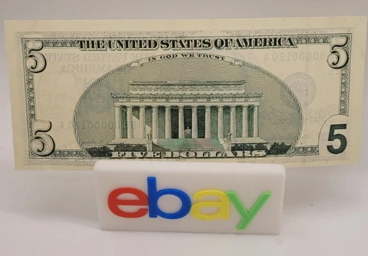 1999 $5.00 Federal Reserve Note Low serial number # 00000120  - Image 3 of 4
