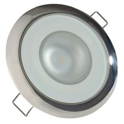 Lumitec Mirage - Flush Mount Down Light - Glass Finish/Polished SS Bezel - 2-Co