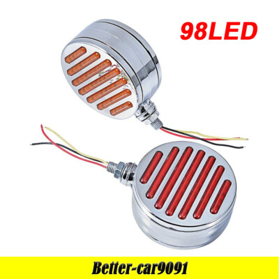 48 LED Round Red/Amber Fender Truck Pedestal Marker Light Turn - Foto 11