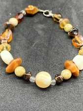 Autumn Embrace Simple Gemstone Stacking Bracelet
