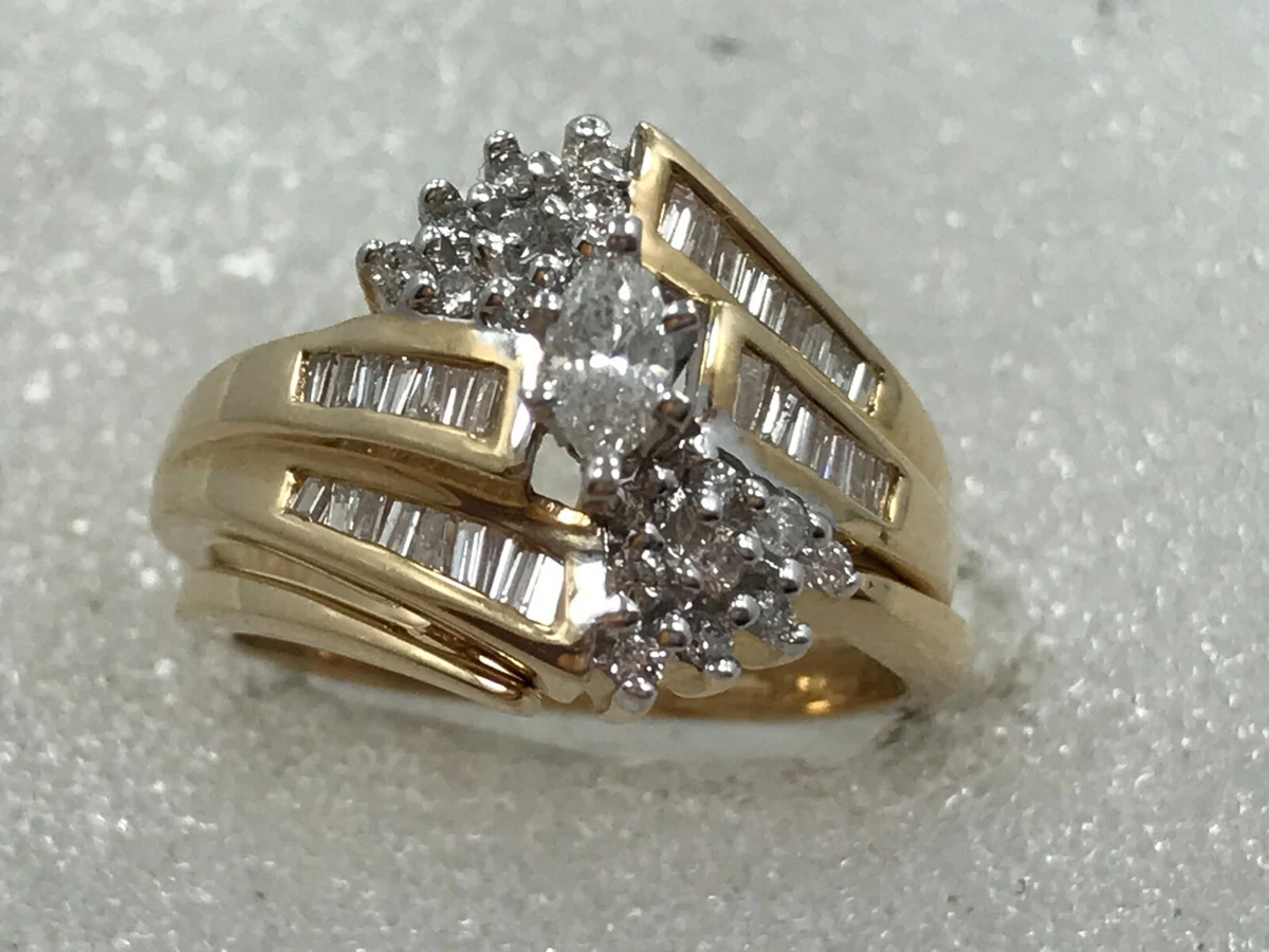 Gold diamond wedding ring sets online