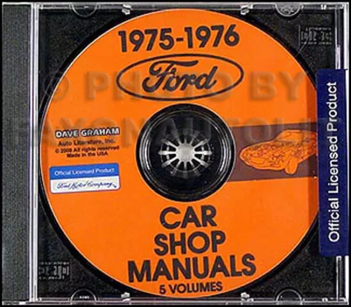 1975-1976 Ford Shop Manual Set on CD Car Lincoln Mercury Repair Service