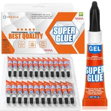 Super Glue Gel Clear Non-Drip, 24 X 3G All Purpose Strong Adhesive Ca Glue Quick