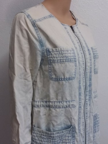 Denim Jacket women's Nordstrom Jack Lightweight front zip sz Small regular - Picture 8 of 12