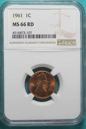 1961 NGC MS66 RD Lincoln Memorial Cent #A9192