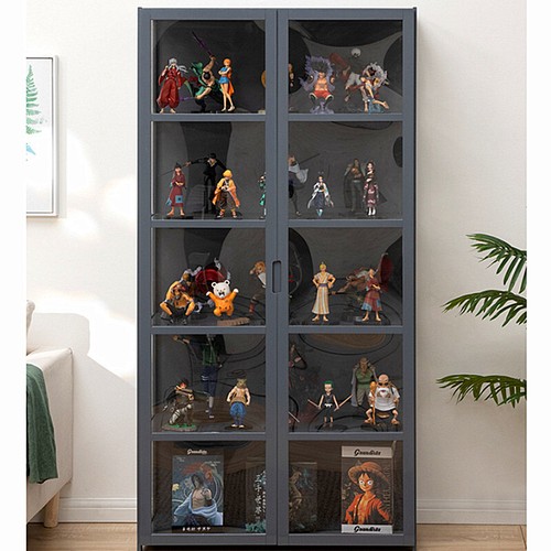 Display Cabinet 4/5-Tiers Double-door Showcase Storage Collection Display Case - Picture 15 of 20